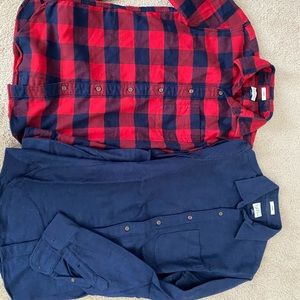 J Crew Mens Flannel Button Down Shirts Slim XS